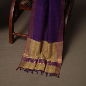 Brown - Mangalagiri Handloom Cotton 3pc Unstitched Dress Material Suit Set 23