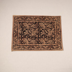 Black - natural dyed pedana kalamkari cotton table mat 30