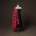 Black - Mangalagiri Handloom Cotton 3pc Unstitched Dress Material Suit Set 24