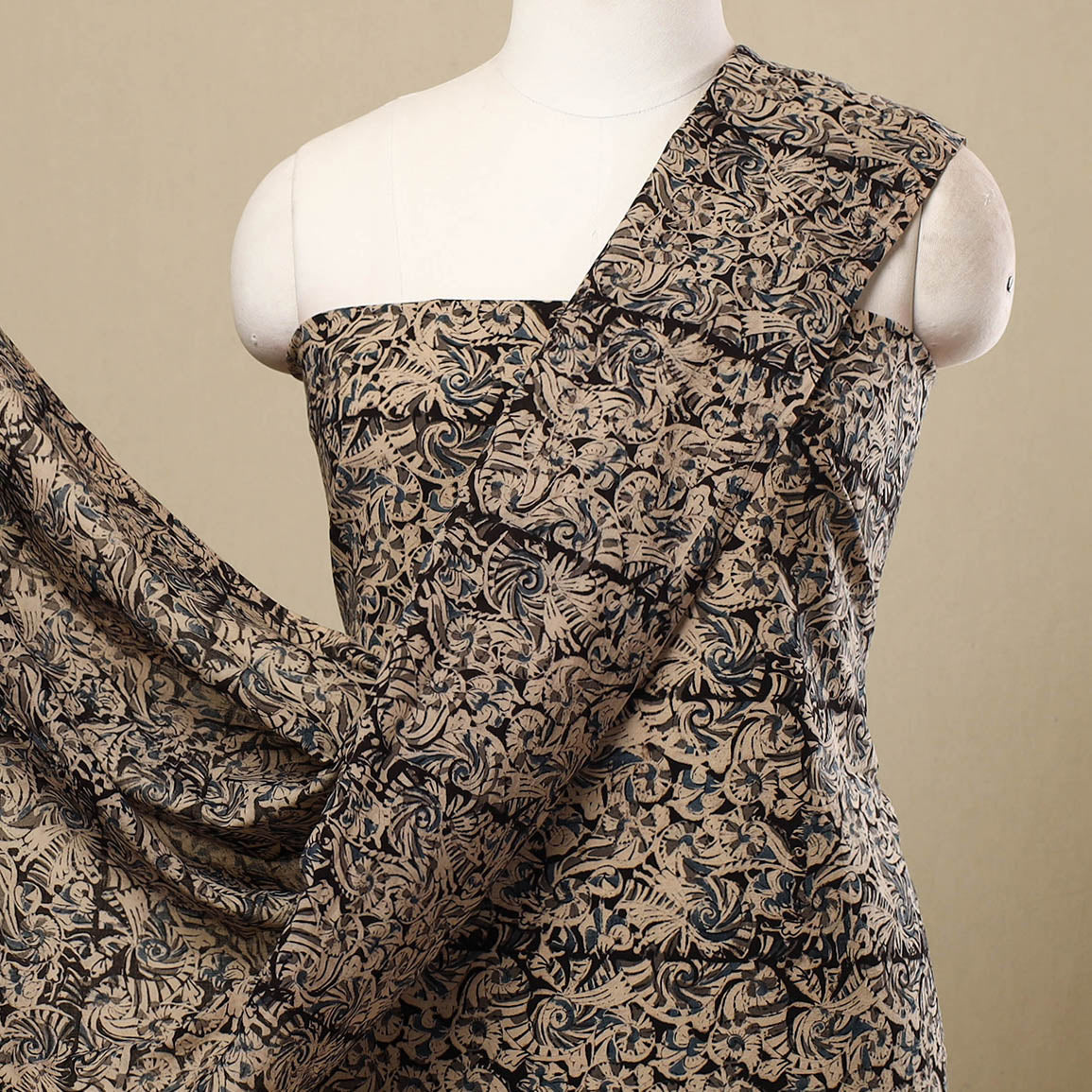 Black - Pedana Kalamkari Block Printed Cotton Shopping Bag