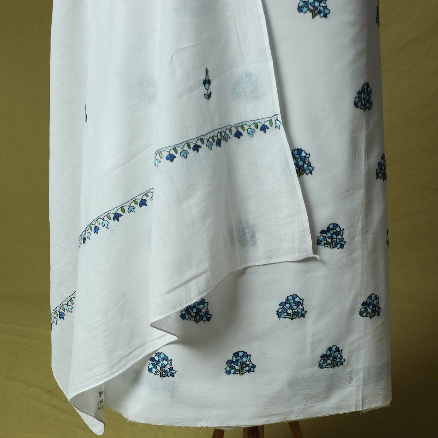 Hand Embroidered Cotton Kashida 3pc Unstitched Dress Material Suit Set 57