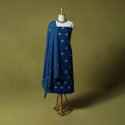 Hand Embroidered Cotton Kashida 3pc Unstitched Dress Material Suit Set 58