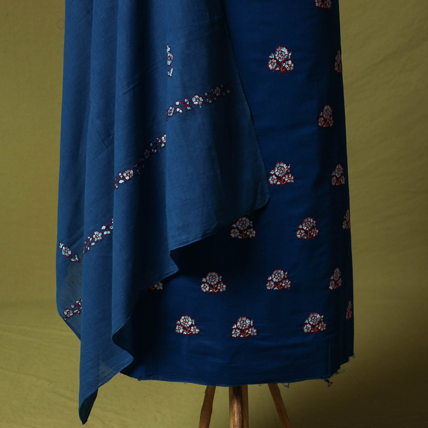 Hand Embroidered Cotton Kashida 3pc Unstitched Dress Material Suit Set 58