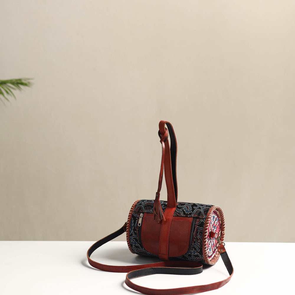 Handcrafted Pure Leather Ajrakh Sling Bag 04