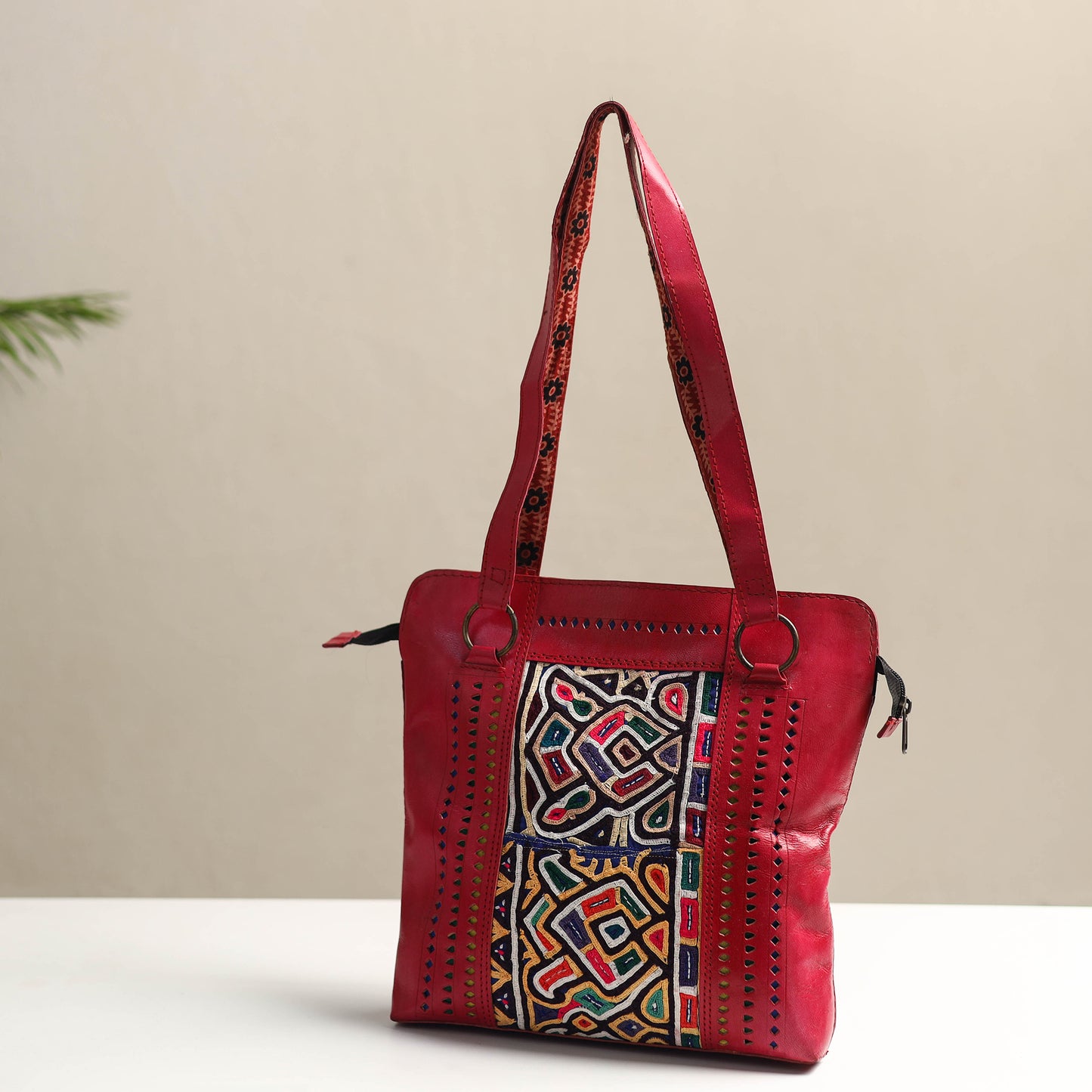 Handcrafted Kutch Jat  Embroidery Leather Shoulder Bag 08