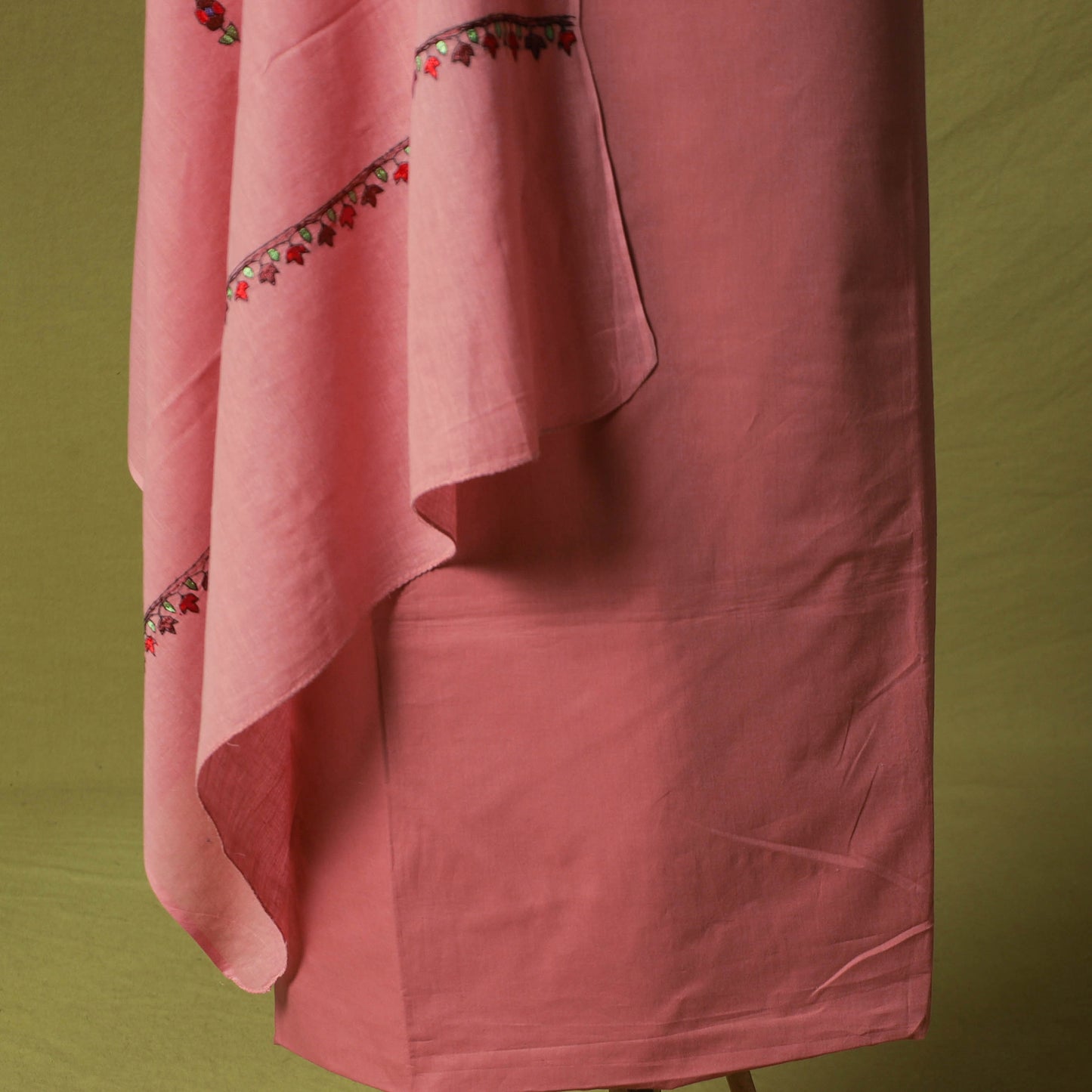 Hand Embroidered Cotton Kashida 3pc Unstitched Dress Material Suit Set 63