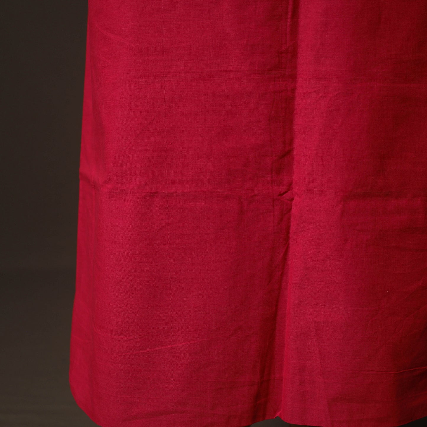 Red - Mangalagiri Handloom Cotton 2pc Unstitched  Dress Material Kurta Set 27