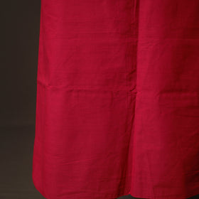 Red - Mangalagiri Handloom Cotton 2pc Unstitched  Dress Material Kurta Set 27