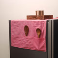 Pink Handmade Cotton Fridge Top Cover with Multiple Pockets