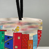 Multicolor - Canvas Cotton Handpainted Shoulder Bag