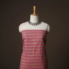 Pink - Sanganeri Block Printed Cotton 2pc Unstitched Dress Material Kurta Set 27