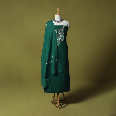 Hand Embroidered Cotton Kashida 3pc Unstitched Dress Material Suit Set 66