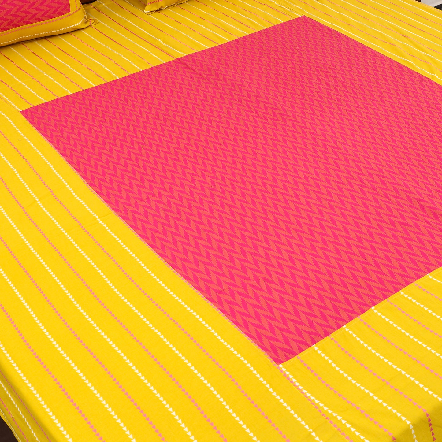 Buy Patchwork Cotton Double Jacquard Bed Sheet Set