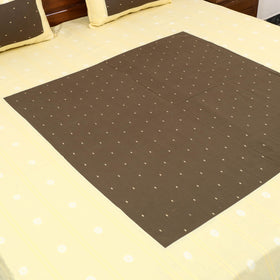 Buy Yellow Patchwork Cotton Double Jacquard Bed Sheet Set