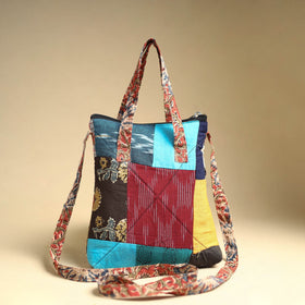 Multicolor Handmade Quilted Cotton Patchwork Sling Bag 40
