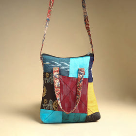 Multicolor Handmade Quilted Cotton Patchwork Sling Bag 40