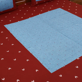 Buy Maroon Patchwork Cotton Double Jacquard Bed Sheet Set