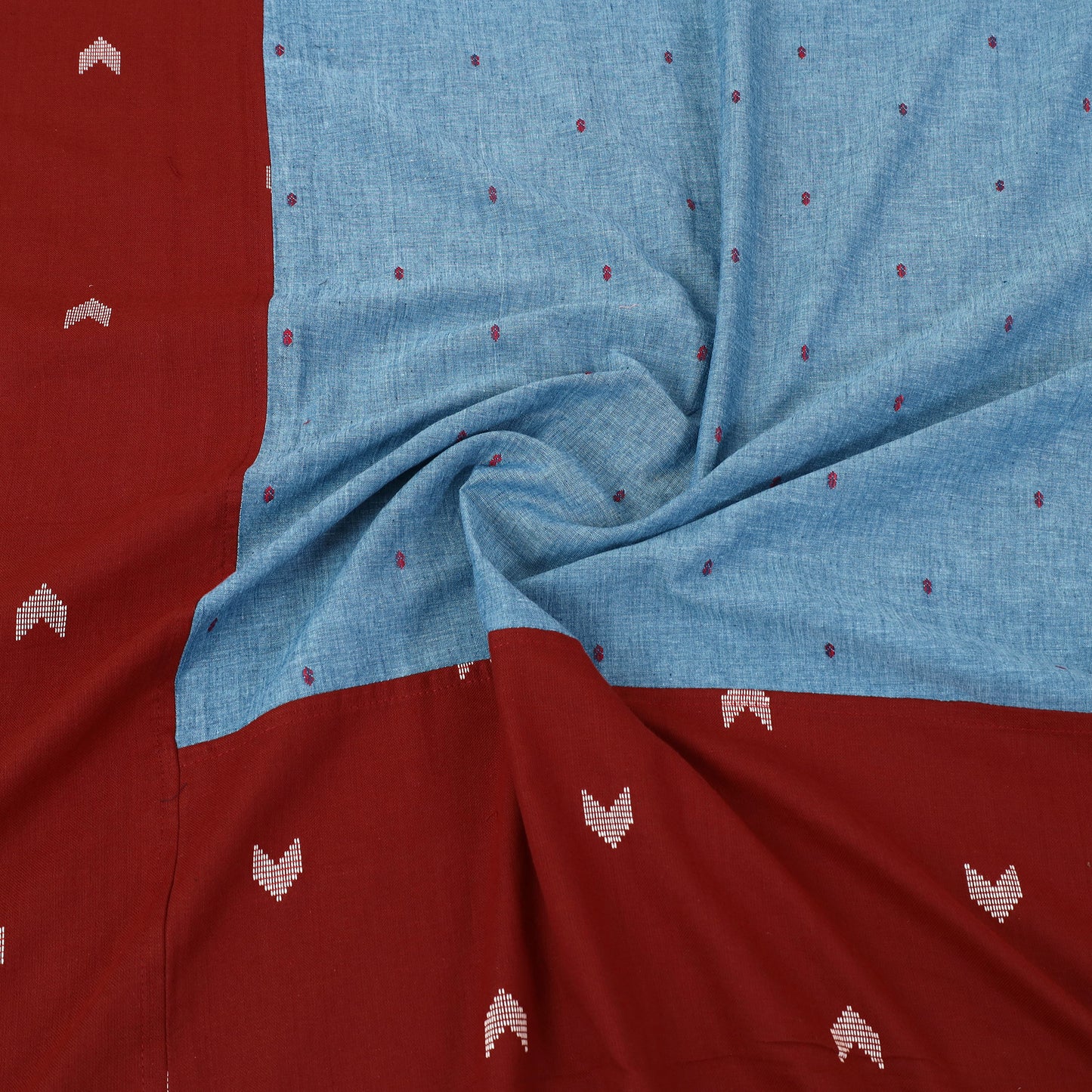 Buy Maroon Patchwork Cotton Double Jacquard Bed Sheet Set