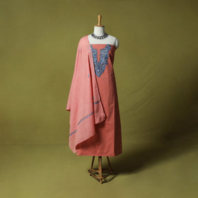 Hand Embroidered Cotton Kashida 3pc Unstitched Dress Material Suit Set 69