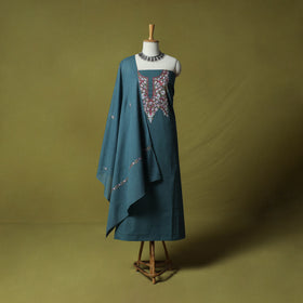 Hand Embroidered Cotton Kashida 3pc Unstitched Dress Material Suit Set 70