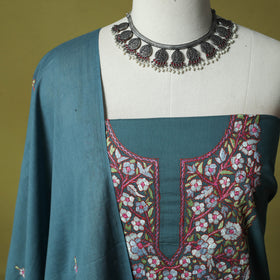 Hand Embroidered Cotton Kashida 3pc Unstitched Dress Material Suit Set 70