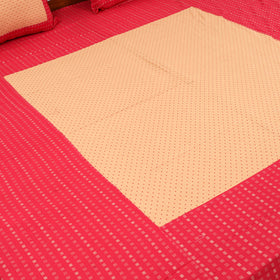 Red - patchwork cotton double jacquard bed sheet set 06