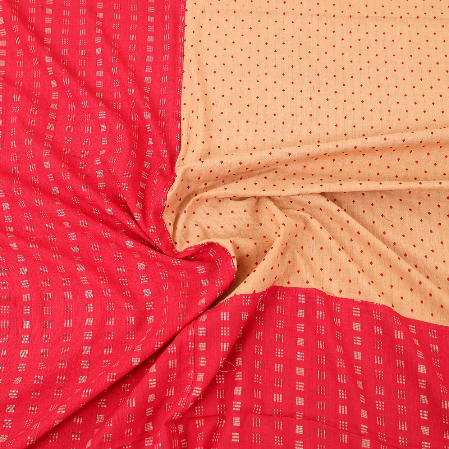 Red - patchwork cotton double jacquard bed sheet set 06