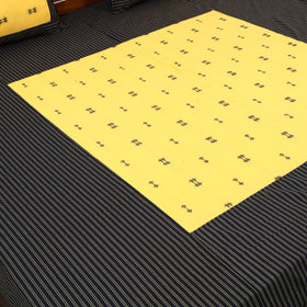 Buy Black Patchwork Cotton Double Jacquard Bed Sheet Set