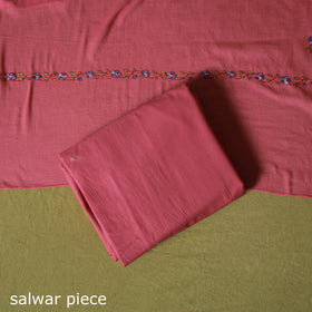 Hand Embroidered Cotton Kashida 3pc Unstitched Dress Material Suit Set 71