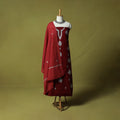 Hand Embroidered Cotton Kashida 3pc Unstitched Dress Material Suit Set 73