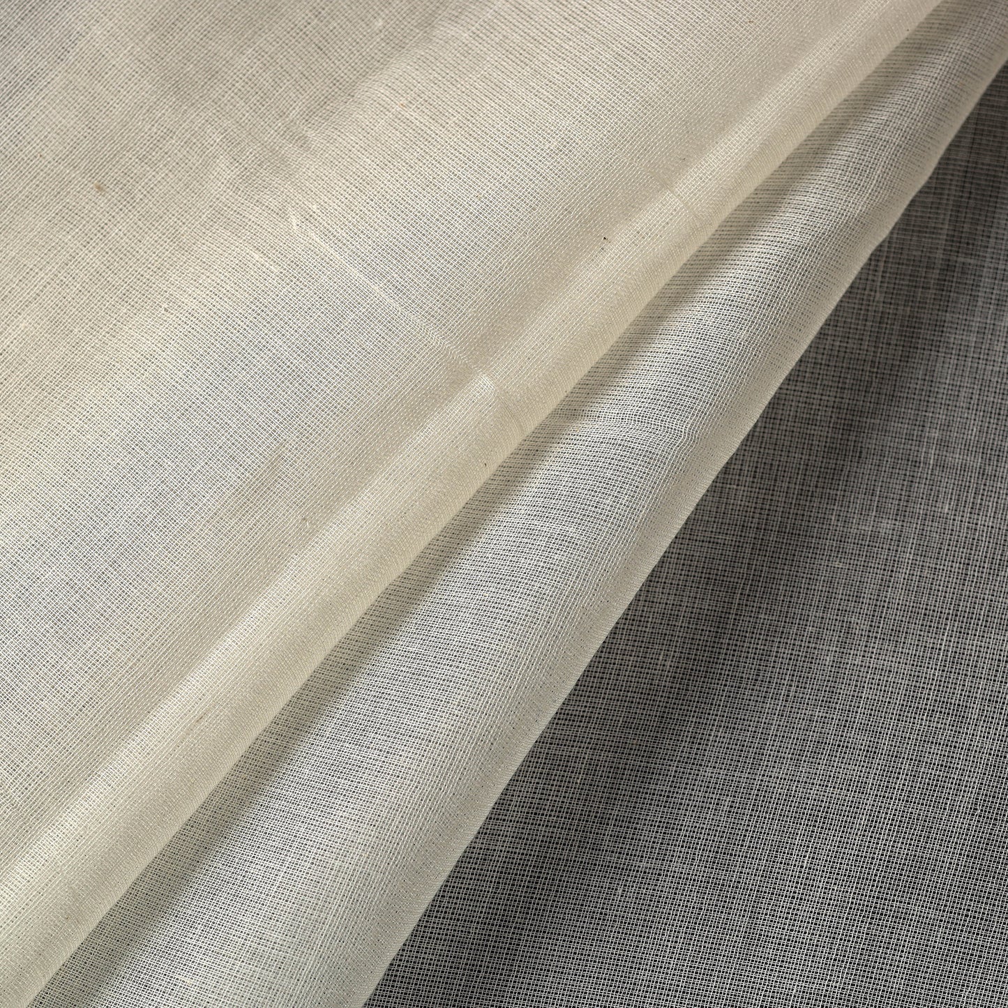 Beige - Traditional Slub Cotton Plain Handloom Fabric 02