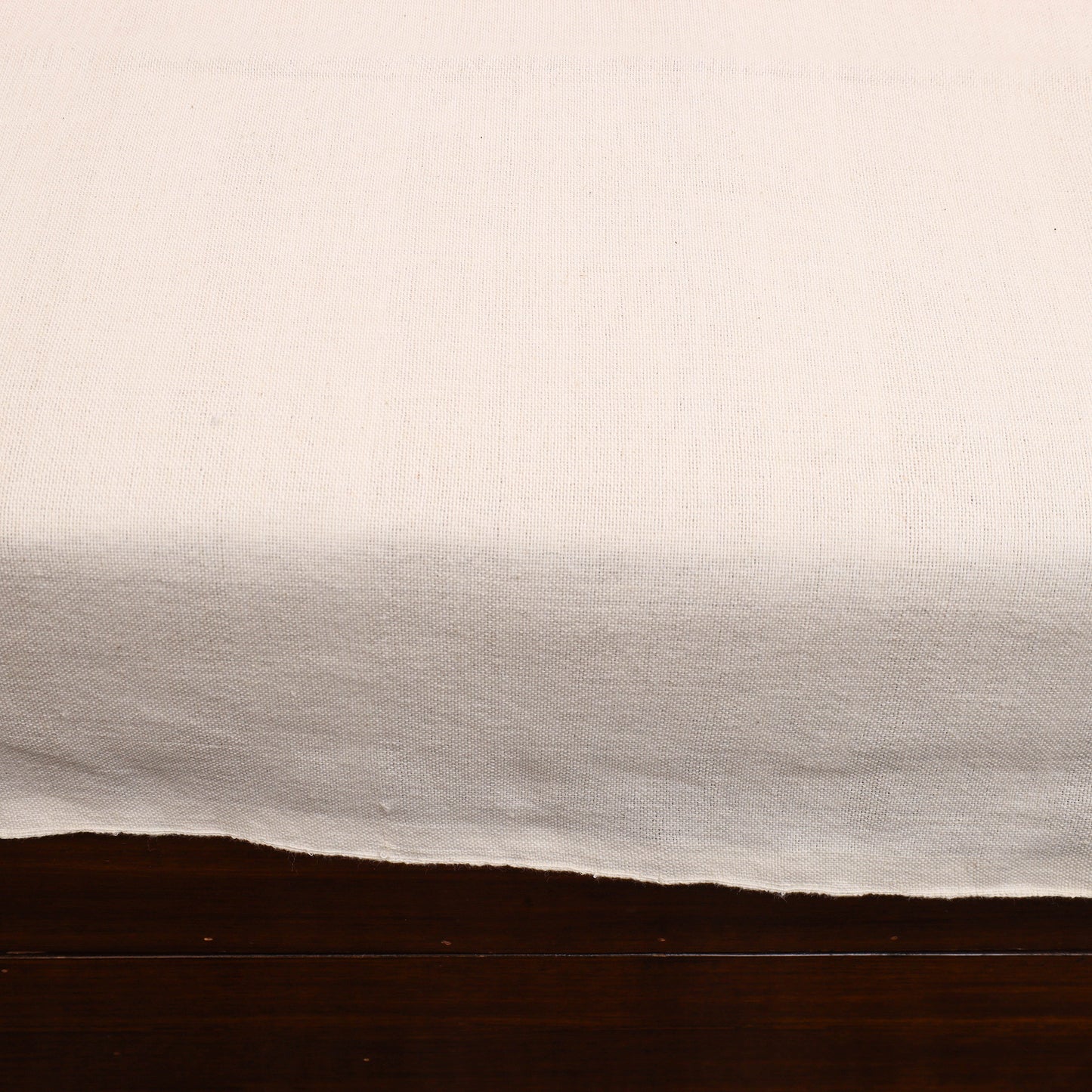 White - Plain Cotton Double Handloom Bed Cover (98 x 90 in) 02