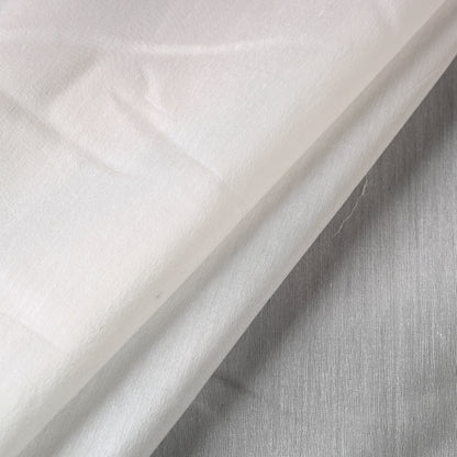 White - Traditional Chanderi Silk Plain Handloom Fabric 01