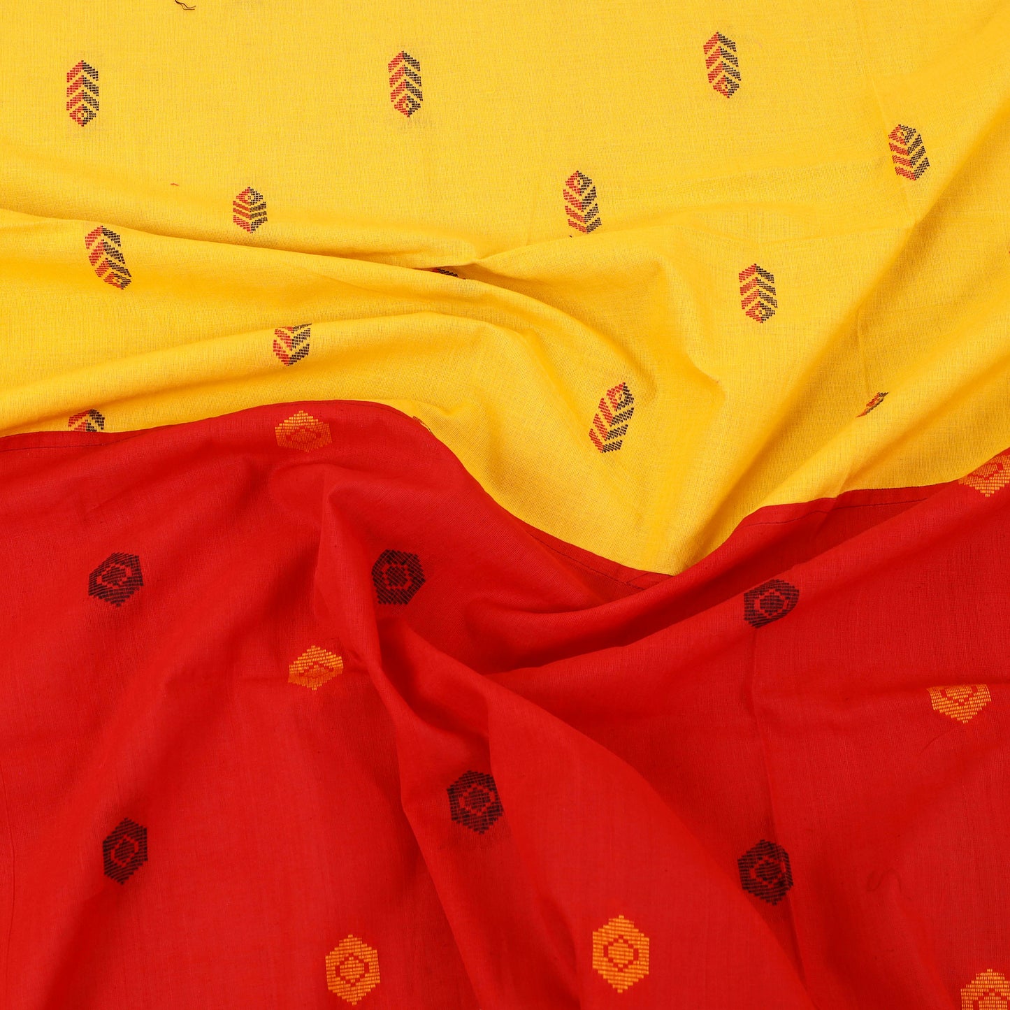 Buy Red Patchwork Cotton Double Jacquard Bed Sheet Set