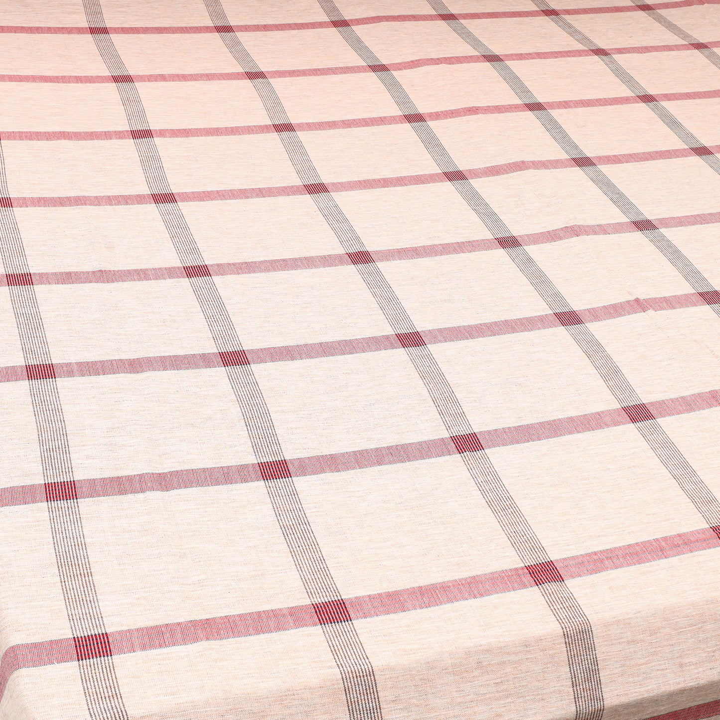 Peach - Plain Cotton Double Handloom Bed Cover (98 x 90 in) 04