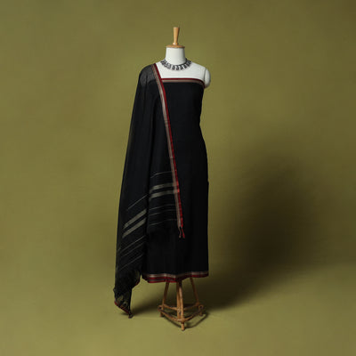 Dharwad Cotton 3pc Unstitched Dress Material Suit Set with Woven Border 53