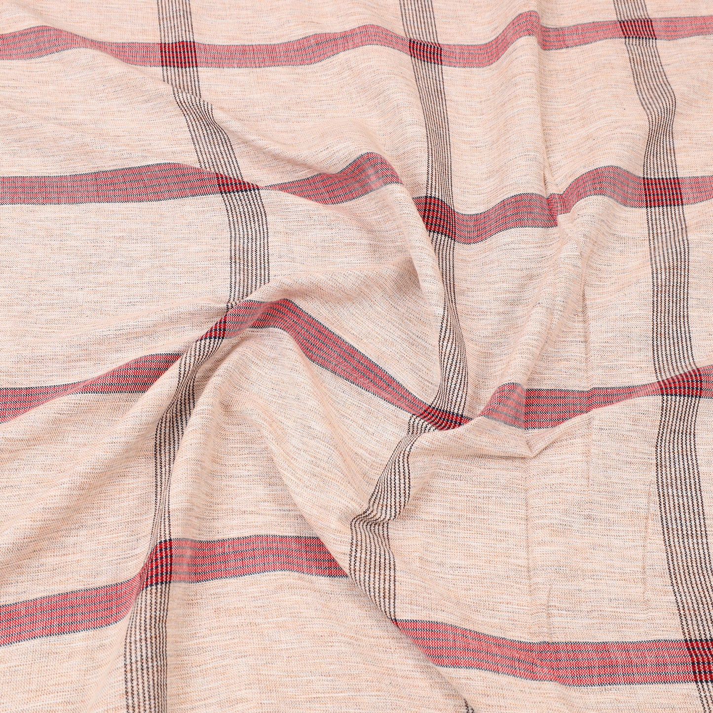 Peach - Plain Cotton Double Handloom Bed Cover (98 x 90 in) 04