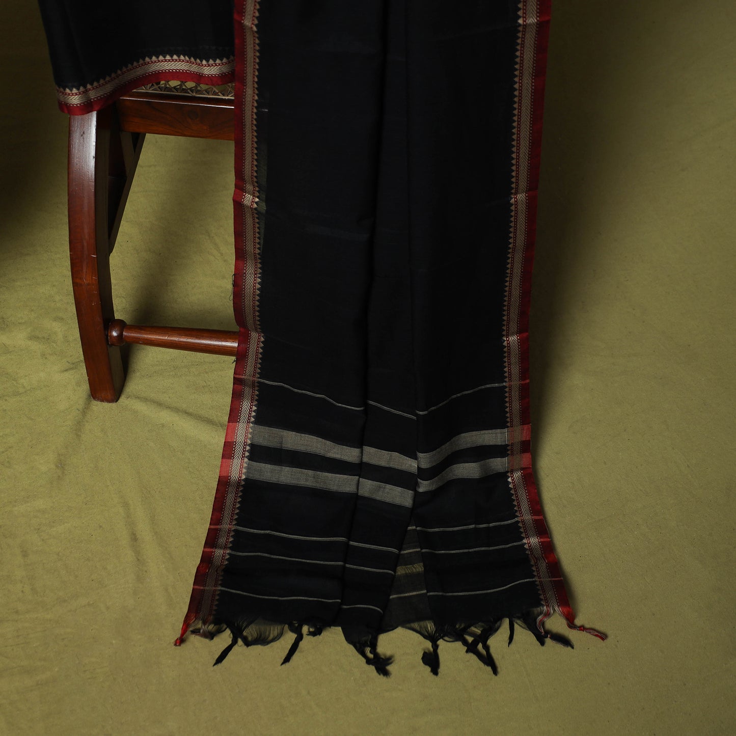Dharwad Cotton 3pc Unstitched Dress Material Suit Set with Woven Border 53