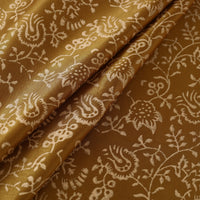 Brown - Mashru Silk Kutch Hand Block Printed Fabric 18