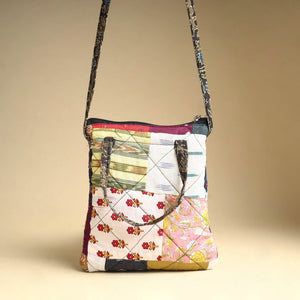 Handmade Quilted Cotton Patchwork Sling Bag 68
