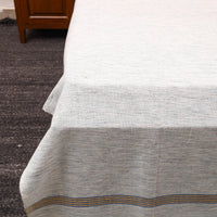 White - Plain Cotton Double Handloom Bed Cover (98 x 90 in) 06