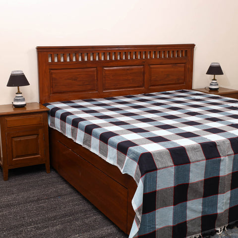 Multicolor - cotton double handloom bed cover (98 x 90 in)