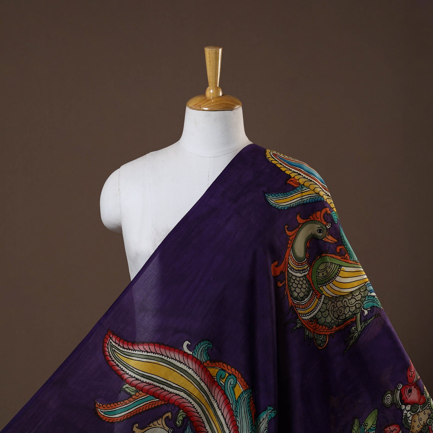 Purple - natural dyed chanderi silk handpainted