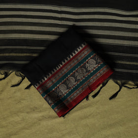 Dharwad Cotton 3pc Unstitched Dress Material Suit Set with Woven Border 57