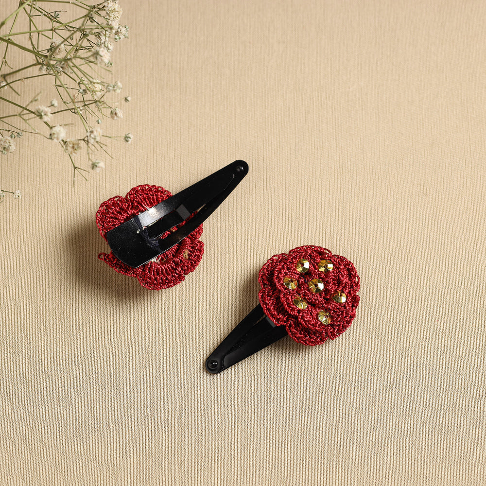 Handmade Crochet Tik-Tak Hair Clip (set of 2) 07