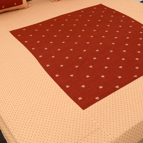 Buy Brown Patchwork Cotton Double Jacquard Bed Sheet Set
