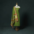 Green - Kutch Bhujodi Handloom Kala Cotton 3pc Unstitched Dress Material Suit Set 20