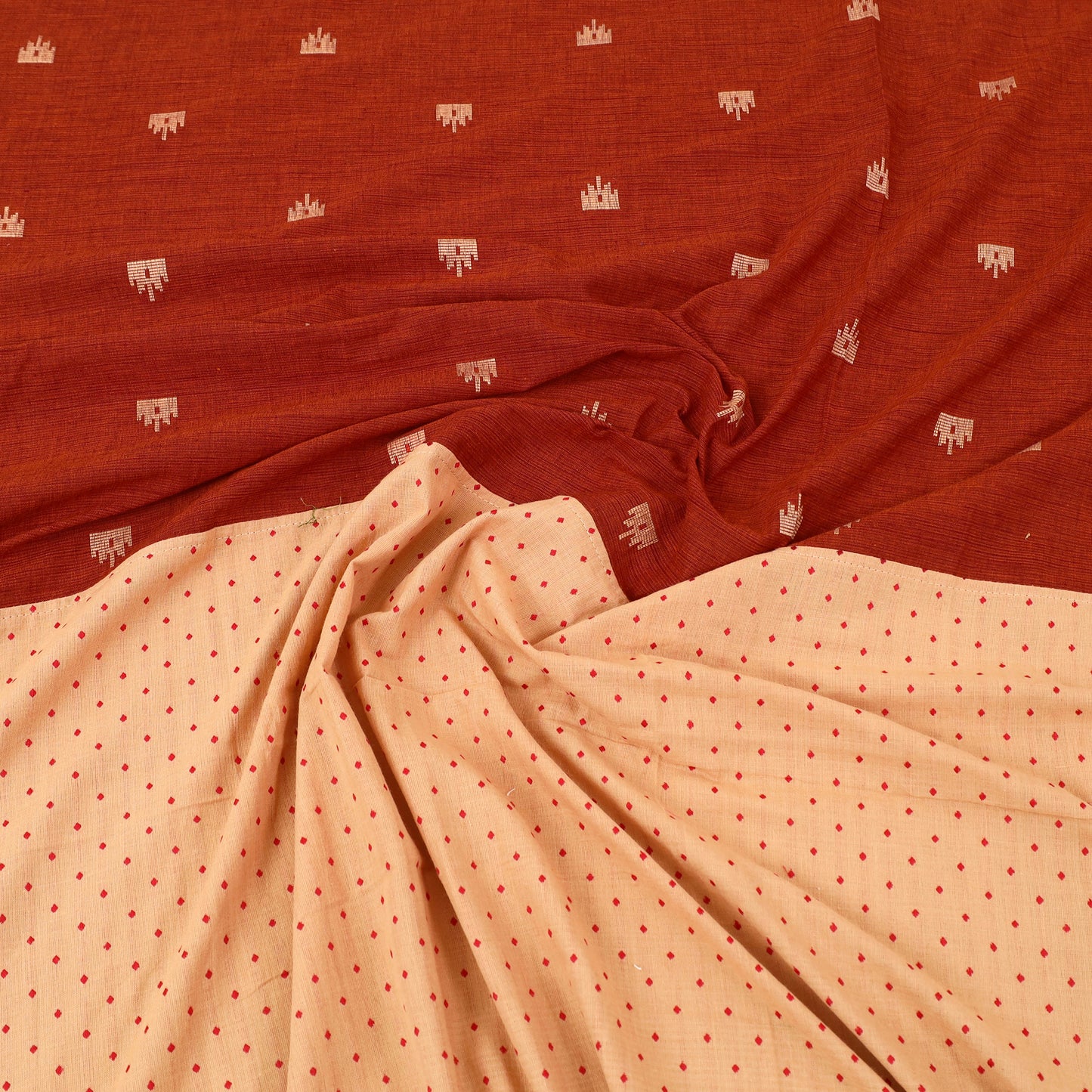 Buy Brown Patchwork Cotton Double Jacquard Bed Sheet Set