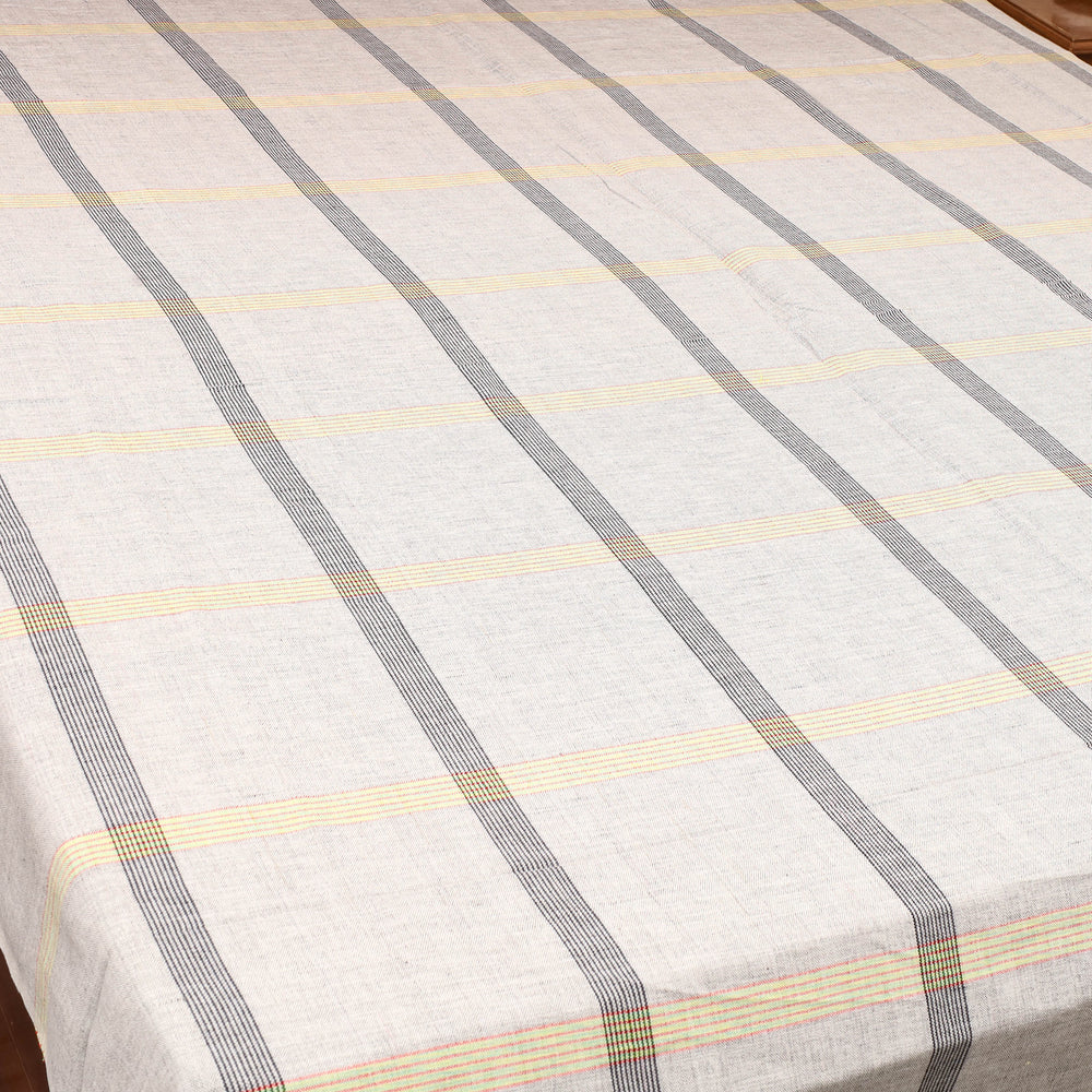 Grey - Plain Cotton Double Handloom Bed Cover (98 x 90 in) 13