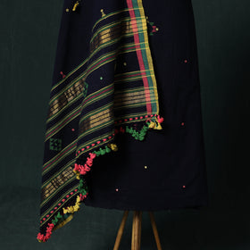 Black - Kutch Bhujodi Handloom Kala Cotton 3pc Unstitched Dress Material Suit Set 21